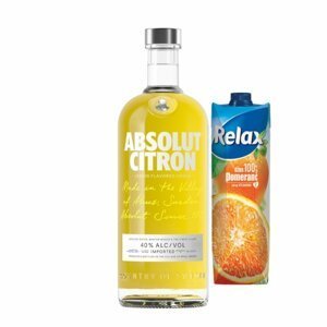 Vodka Absolut Citron 40% 1l + Relax Pomeranč 1l