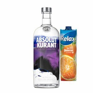 Vodka Absolut Kurant 40% 1l + Relax Pomeranč 1l