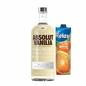 Vodka Absolut Vanilia 40% 1l + Relax Pomeranč 1l